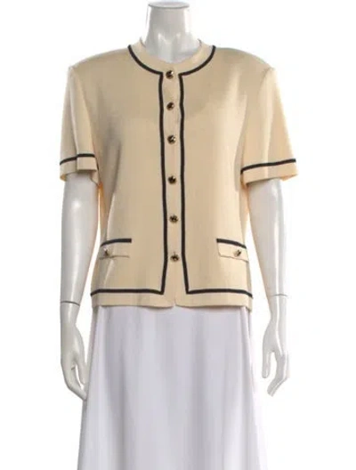 Pre-owned St John Wool Crew Neck Sweater In Neutral