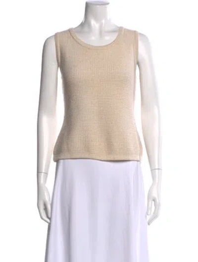 Pre-owned St John Wool Crew Neck Sweater In Neutral