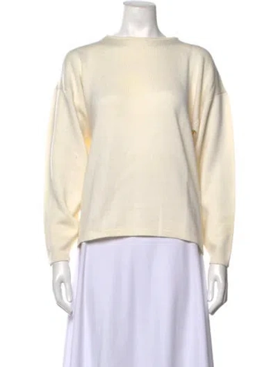 Pre-owned St John Wool Crew Neck Sweater In Neutrals