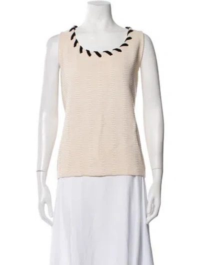 Pre-owned St John Wool Crew Neck Sweater In Neutrals