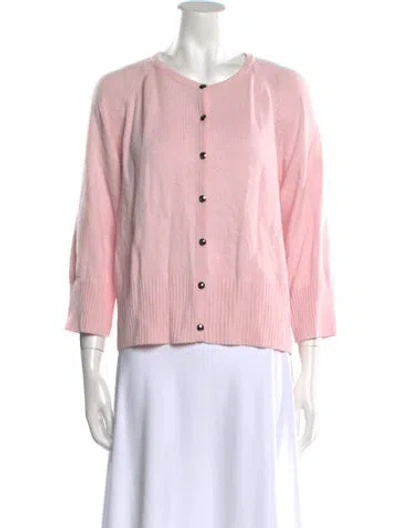 Pre-owned St John Wool Crew Neck Sweater In Pink