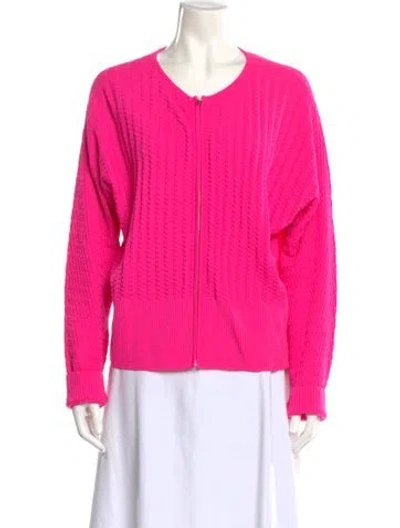 Pre-owned St John Wool Crew Neck Sweater In Pink