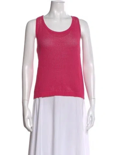 Pre-owned St John Wool Crew Neck Sweater In Pink