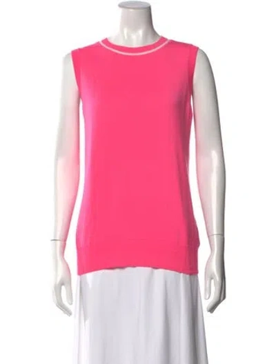Pre-owned St John Wool Crew Neck Sweater In Pink
