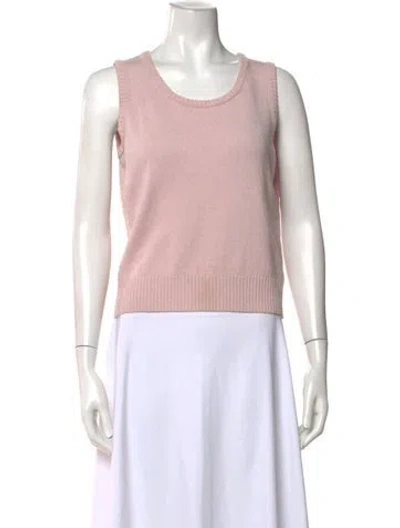 Pre-owned St John Wool Crew Neck Sweater In Pink