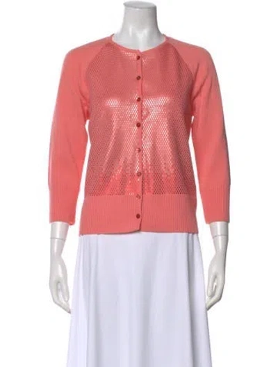 Pre-owned St John Wool Crew Neck Sweater In Pink