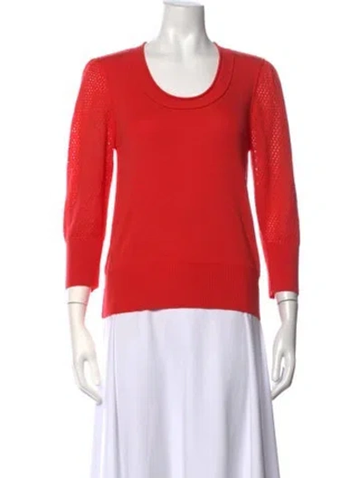 Pre-owned St John Wool Crew Neck Sweater In Pink