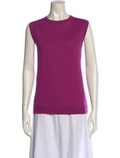 Pre-owned St John Wool Crew Neck Sweater In Purple