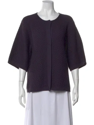 Pre-owned St John Wool Crew Neck Sweater In Purple