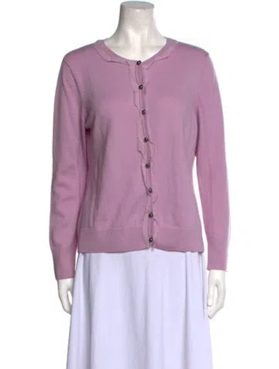 Pre-owned St John Wool Crew Neck Sweater In Purple