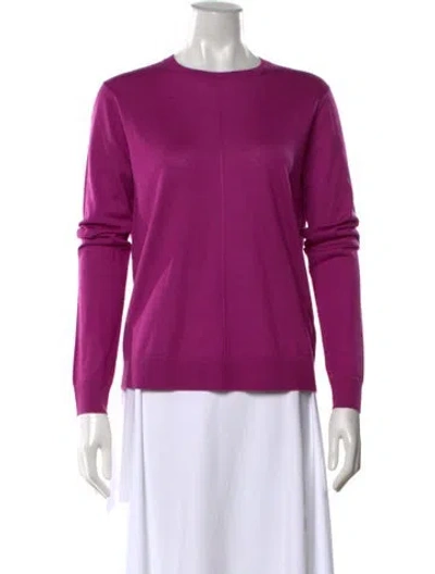Pre-owned St John Wool Crew Neck Sweater In Purple