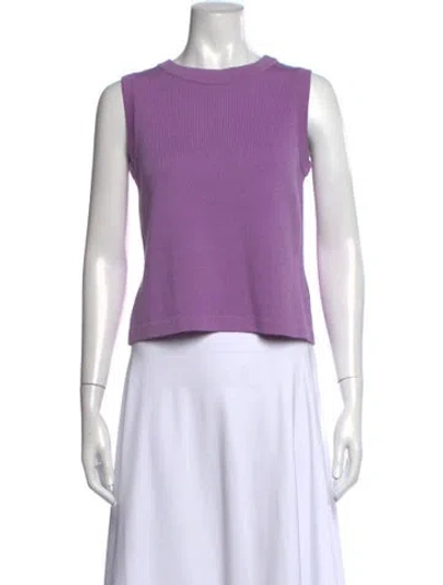 Pre-owned St John Wool Crew Neck Sweater In Purple