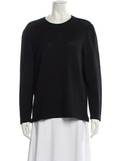 Pre-owned St John Wool Crew Neck Sweatshirt In Black