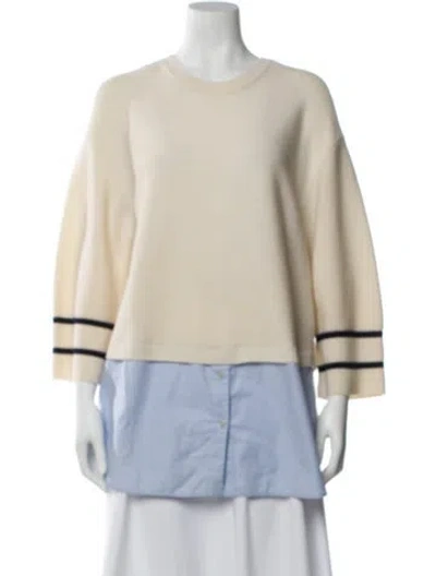 Pre-owned St John Wool Crew Neck Sweatshirt In Neutral