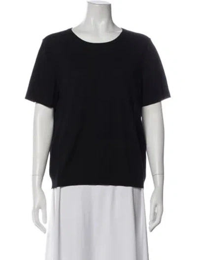 Pre-owned St John Wool Crew Neck Top In Black