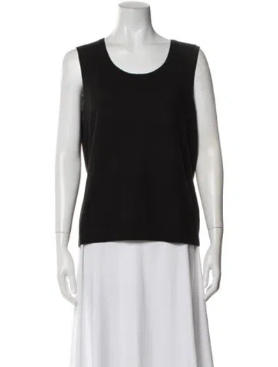 Pre-owned St John Wool Crew Neck Top In Black