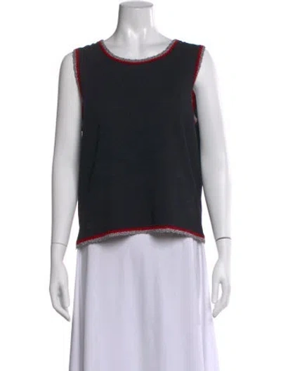 Pre-owned St John Wool Crew Neck Top In Black