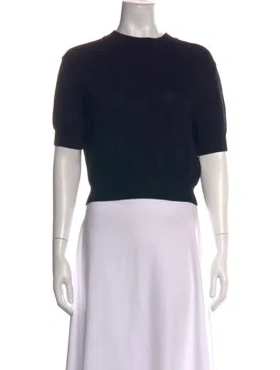 Pre-owned St John Wool Crew Neck Top In Black