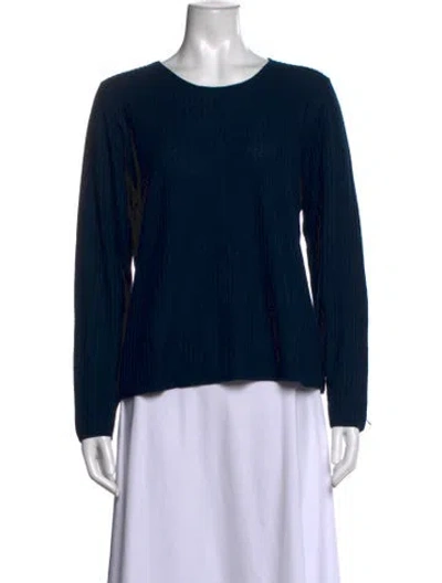 Pre-owned St John Wool Crew Neck Top In Blue