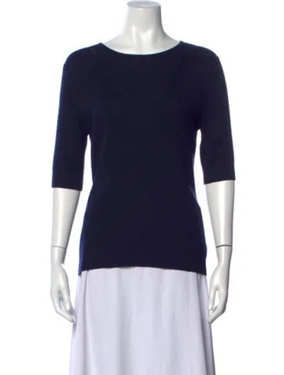 Pre-owned St John Wool Crew Neck Top In Blue