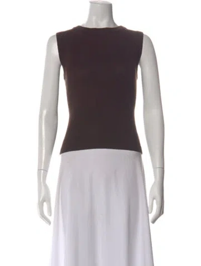 Pre-owned St John Wool Crew Neck Top In Brown