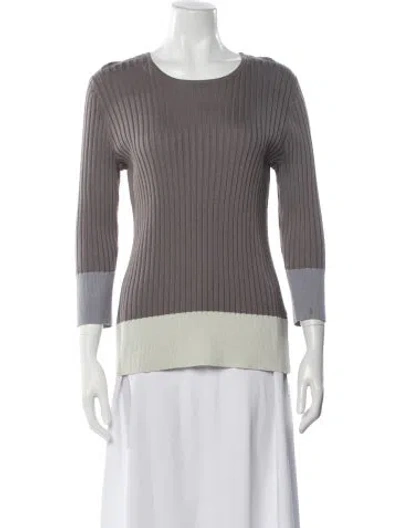 Pre-owned St John Wool Crew Neck Top In Gray
