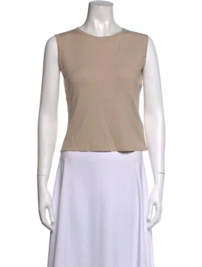 Pre-owned St John Wool Crew Neck Top In Neutrals