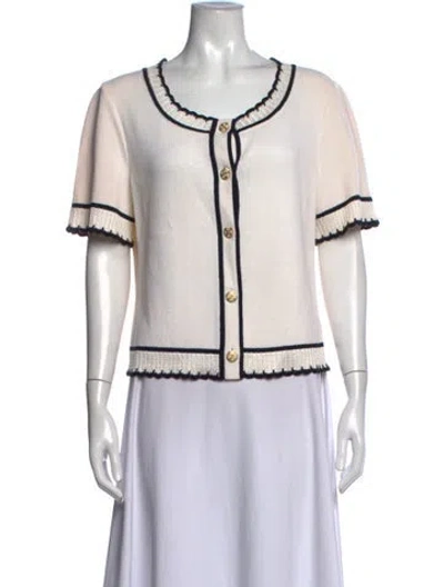Pre-owned St John Wool Crew Neck Top In Neutrals