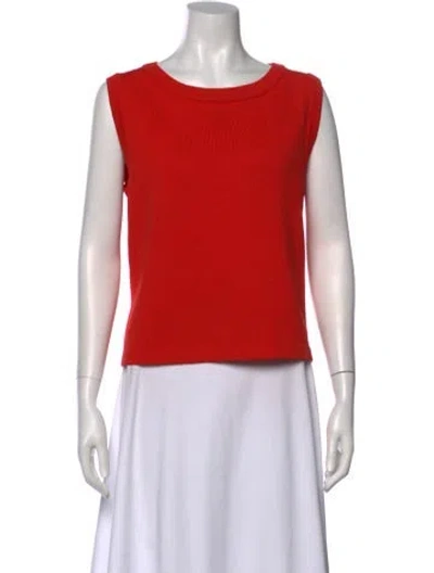 Pre-owned St John Wool Crew Neck Top In Orange