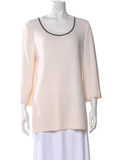 Pre-owned St John Wool Crew Neck Top In Pink