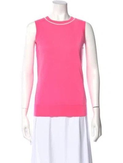 Pre-owned St John Wool Crew Neck Top In Pink