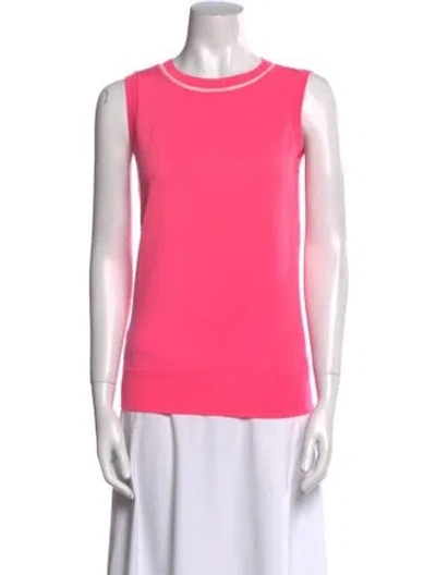 Pre-owned St John Wool Crew Neck Top In Pink