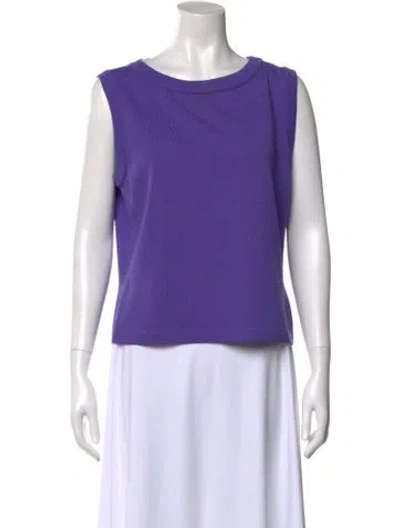 Pre-owned St John Wool Crew Neck Top In Purple