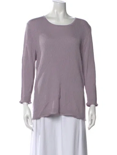Pre-owned St John Wool Crew Neck Top In Purple