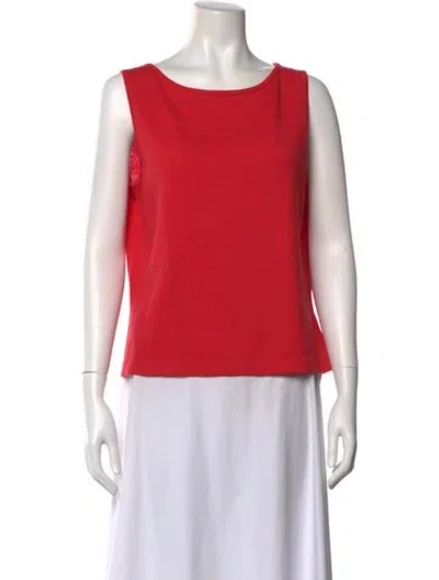 Pre-owned St John Wool Crew Neck Top In Red