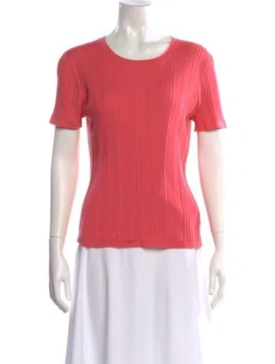 Pre-owned St John Wool Crew Neck T-shirt In Pink