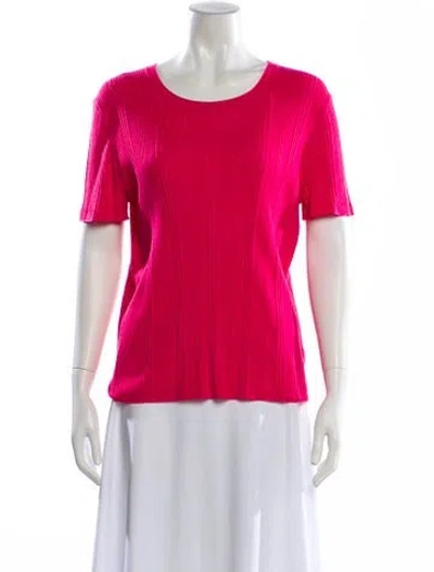 Pre-owned St John Wool Crew Neck T-shirt In Pink