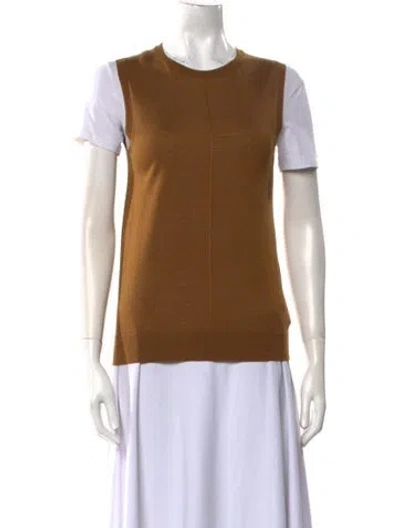 Pre-owned St John Wool Crew Neck T-shirt W/ Tags In Neutral