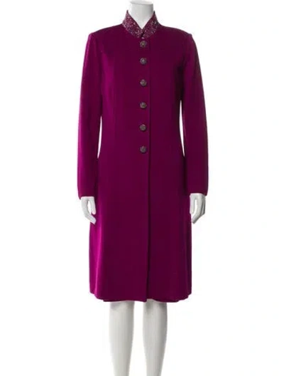 Pre-owned St John Wool Crystal Embellishments Dress Set In Multi