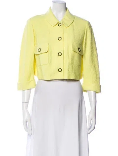 Pre-owned St John Wool Denim Jacket In Yellow