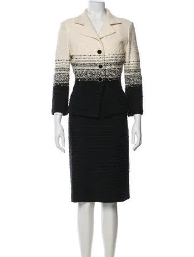 Pre-owned St John Wool Dress Set In Black