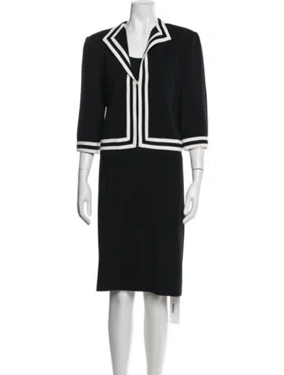 Pre-owned St John Wool Dress Set In Black