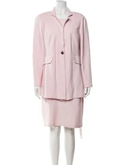 Pre-owned St John Wool Dress Set In Pink