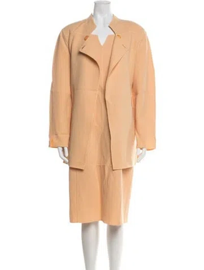 Pre-owned St John Wool Dress Set In Yellow