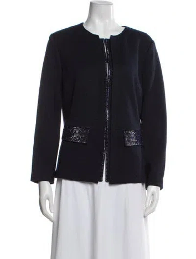 Pre-owned St John Wool Evening Jacket In Blue
