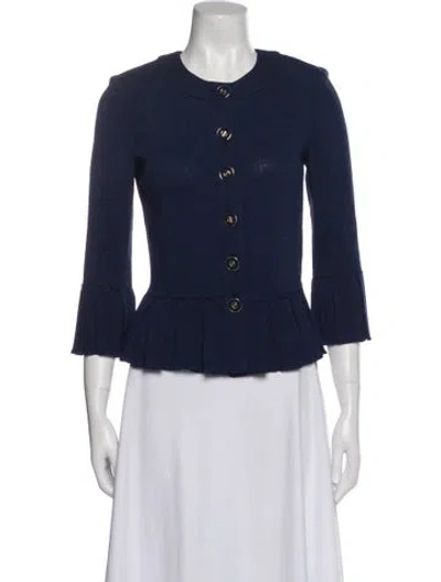 Pre-owned St John Wool Evening Jacket In Blue