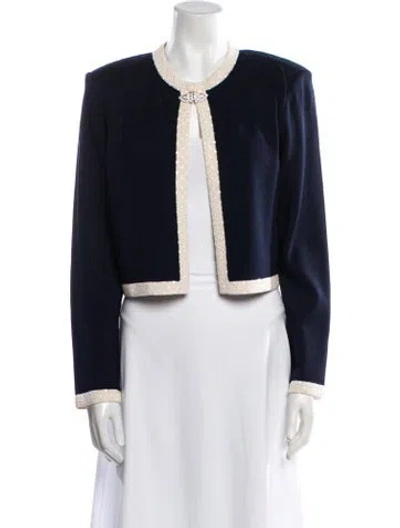 Pre-owned St John Wool Evening Jacket In Blue