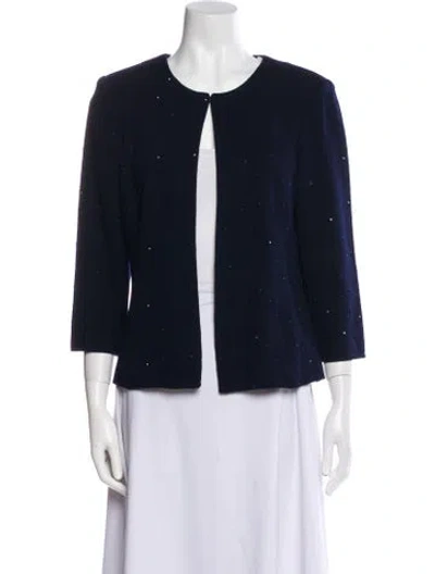 Pre-owned St John Wool Evening Jacket In Blue