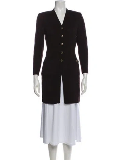 Pre-owned St John Wool Evening Jacket In Brown