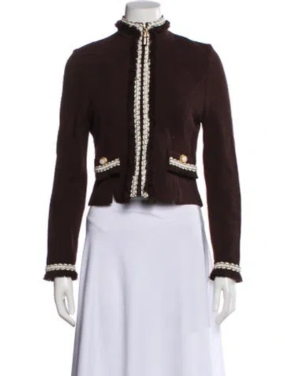 Pre-owned St John Wool Evening Jacket In Brown